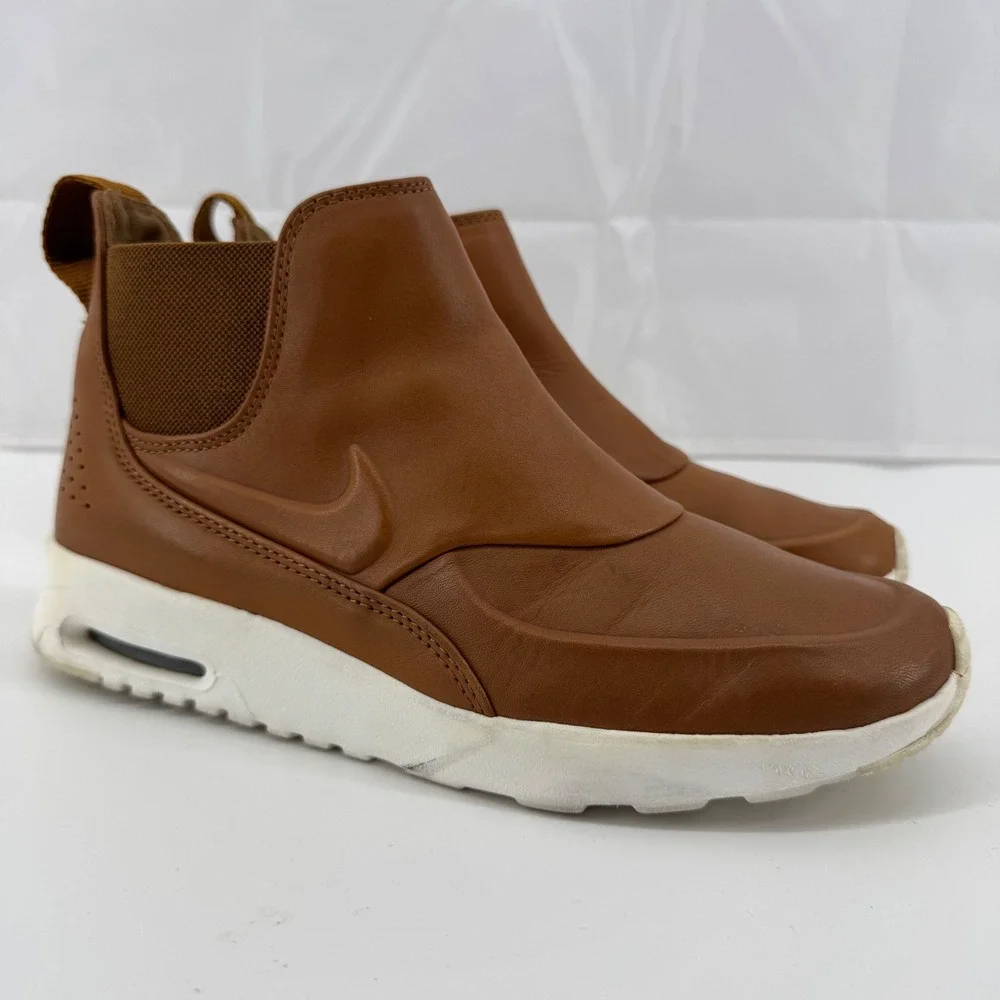 Nike Air Max‎ Thea Mid Chelsea Boots Womens 8 Brown Leather 859550-200